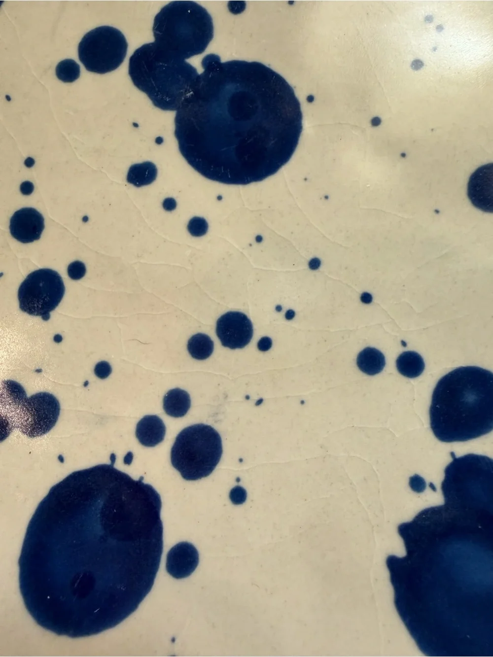 2017 IKEA JASSA Blue Splatter Stoneware Dinner Plates by Piet Hein Eek set of 6.